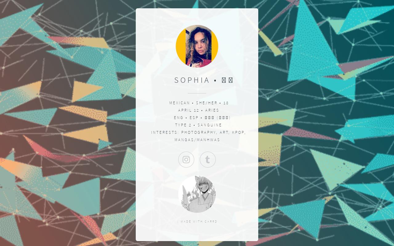 Carrd profile picture for @sophia